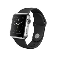 Apple Watch 38mm Stainless Steel Case with Black Sport Band (Черные)