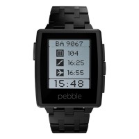 Умные часы Pebble Steel (Черные) с двумя ремешками
