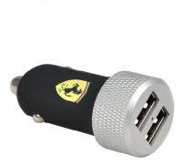 Автомобильное зарядное устройство Ferrari Dual USB Black (FERUCC2UAPB) для iPhone/iPod /iPad